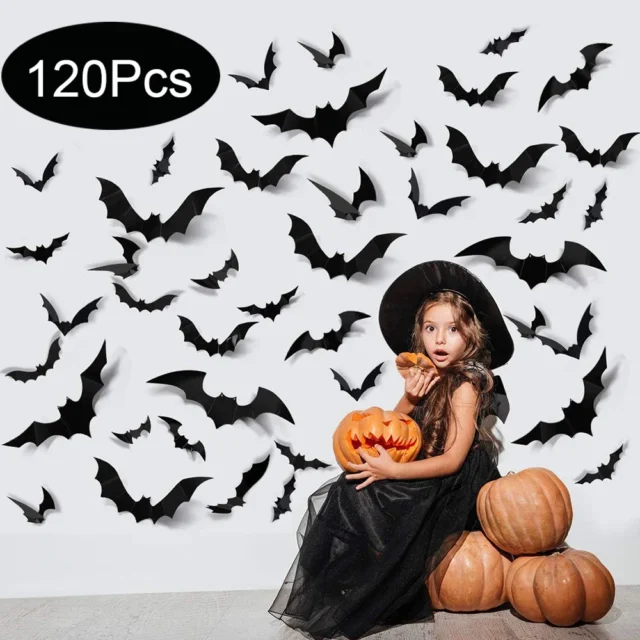 Pegatinas murciélagos PVC 3D para decoración de Halloween