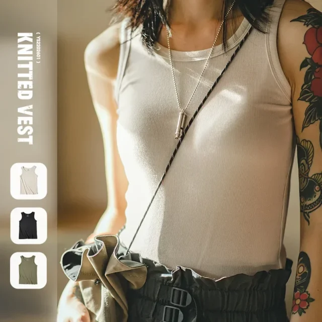 Top sin mangas de punto para mujer, estilo casual