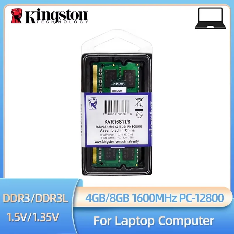 Kingston DDR3 1600MHz SODIMM RAM para portátil